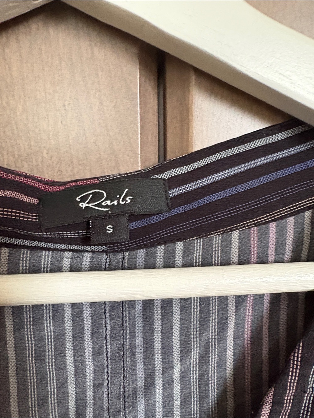 Rails Striped Button-Front Tie Hem Top in different shades of blue,pink,yellow - Picture 3 of 3
